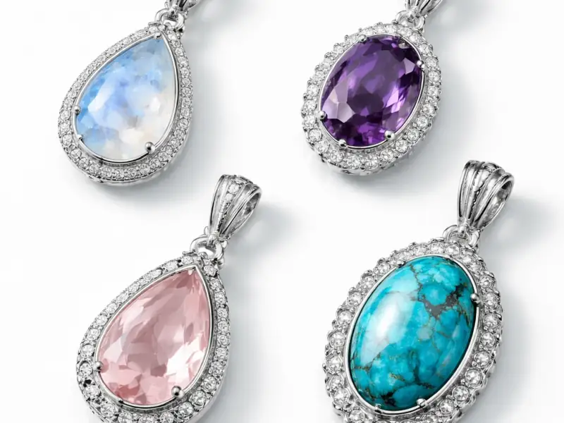 Pandantive din argint cu pietre semipretioase